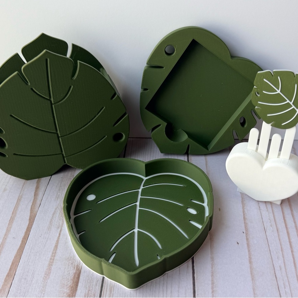 Monstera Desk Organizer Set
